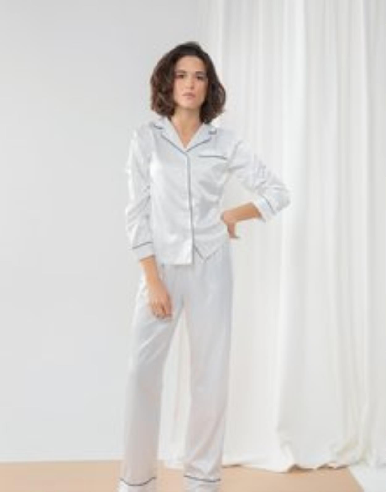 TC055 Ladies Satin Long Pyjamas